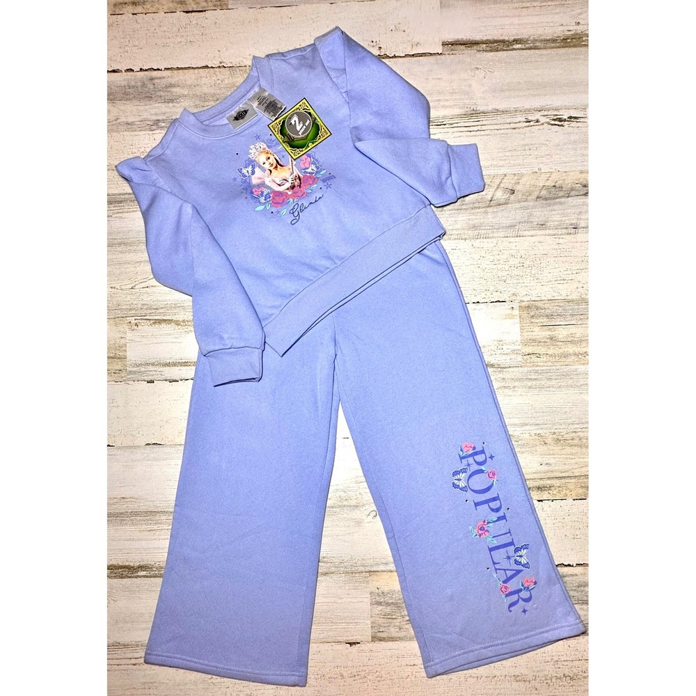 Wicked Glinda Sweatshirt Pants Set Kids Small 6/6X Purple New Ruffle Popular